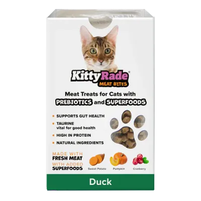 KittyRade Duck Meat Bites for Cats - with Prebiotics and Superfoods