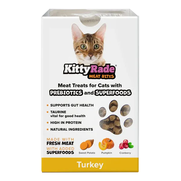 KittyRaid Turkey Meat Bites for Cats - with Prebiotics and Superfoods