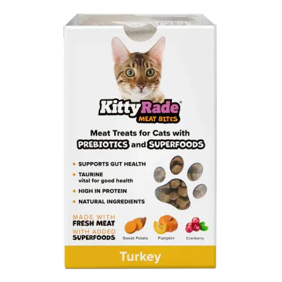 KittyRaid Turkey Meat Bites for Cats - with Prebiotics and Superfoods