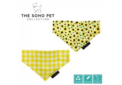 Ancol Blue Polka Dot / Daisy Patterned Bandana 2 per pk