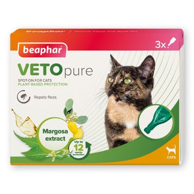 Beaphar VETOpure Plant-Based Protection Flea Spot-On for Cats (3 Months)