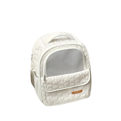 Ameeklion Pet Backpack - White Heart detailing