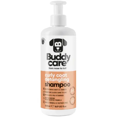 Buddy Care Curly Coat Detangling 3in1 Peach Dog Shampoo 500ml