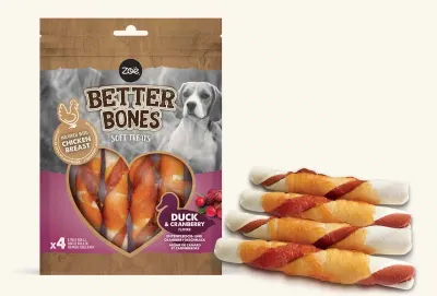 Zeus Better Bones Duck &amp; Cranberry Large Rolls (4)