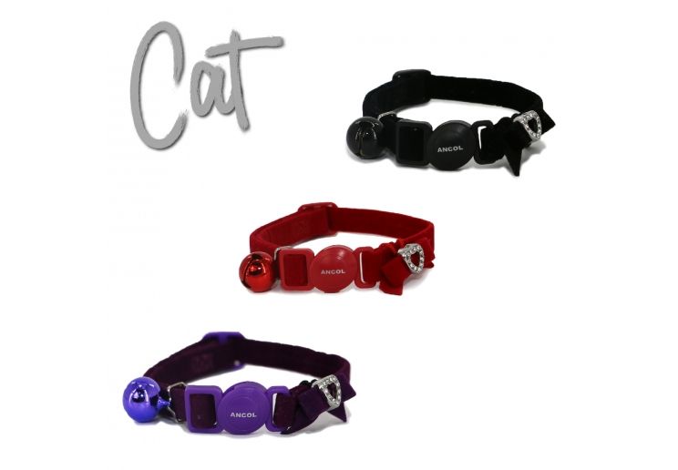 Ancol Velvet Heart Cat Collar
