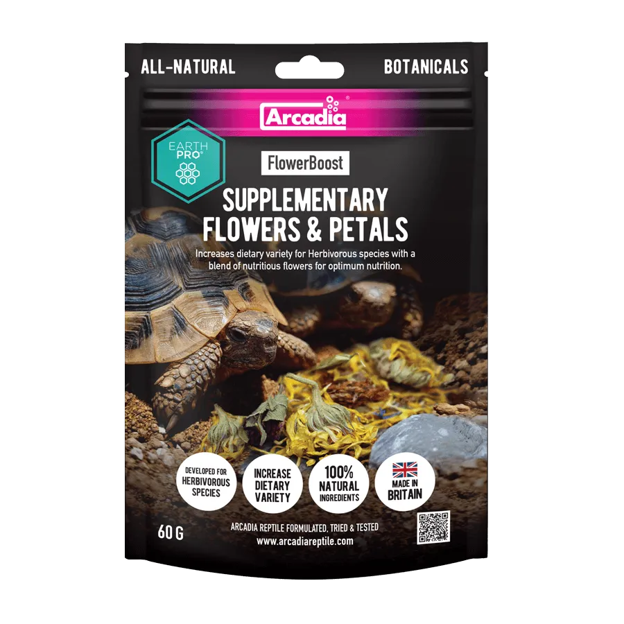 Arcadia Earth Pro FlowerBoost for Omnivore/Herbivore Reptiles - 60g