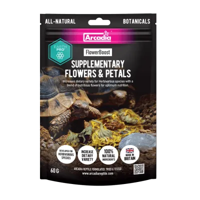 Arcadia Earth Pro FlowerBoost for Omnivore/Herbivore Reptiles - 60g