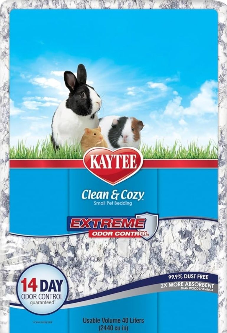 Kaytee Clean &amp; Cosy Bedding 40 litre - White and blue extreme odour control 