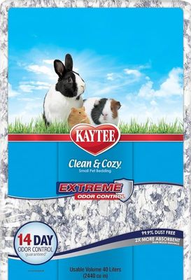 Kaytee Clean &amp; Cosy Bedding 40 litre - White and blue extreme odour control 