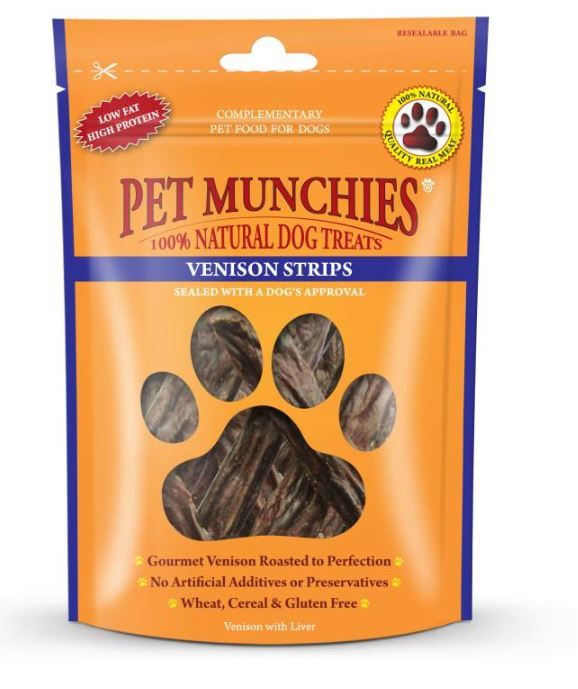 Pet Munchies Venison Strips  - 90g