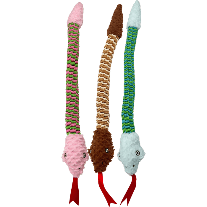 Hem and Boo - Bungee Snake dog toy