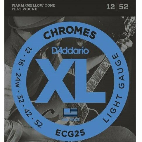 D'Addario ECG25 Chromes Set corde lisce chit elettrica 12-52