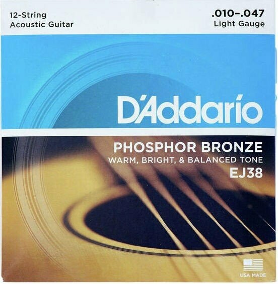 D'Addario EJ38 - Set corde per chitarra acustica/folk 12 corde