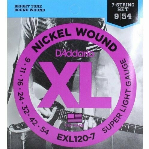 D'Addario EXL120-7 Set per chit elettrica 7 corde 09-54