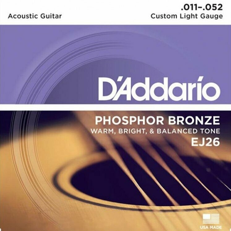 D'Addario EJ26 Set corde chit acustica/folk 11-52 Ph-Br