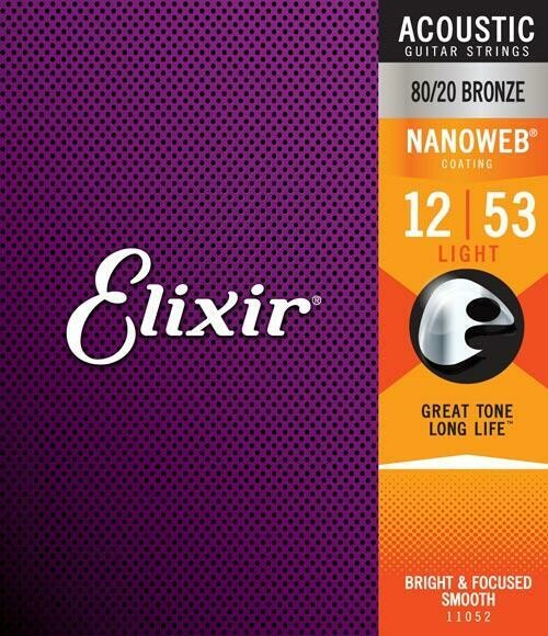Elixir 11052 - Set corde per chitarra acustica/folk 12-53