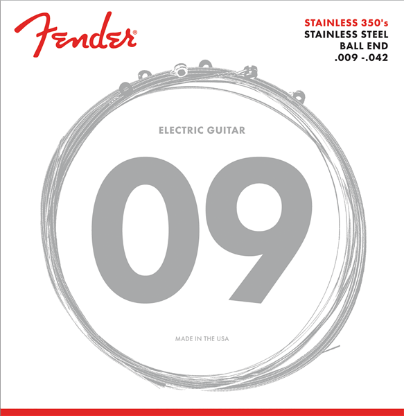 Fender 350L - Set corde per chitarra elettrica 9-42 STAINLESS STEEL
