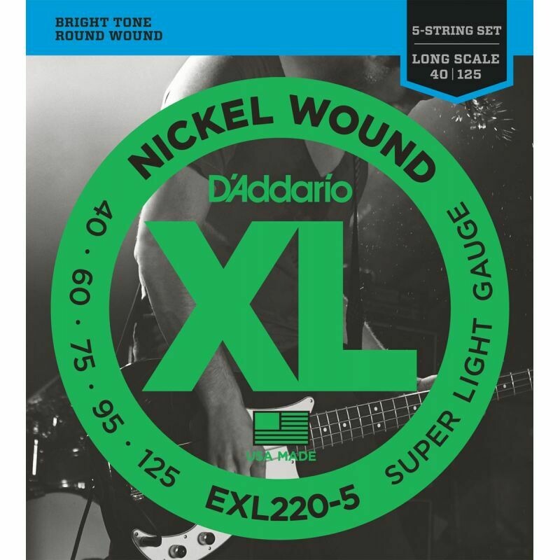 D'Addario EXL220-5 Set per basso 5 corde Nickel wound 40-125