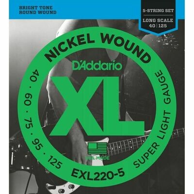D'Addario EXL220-5 Set per basso 5 corde Nickel wound 40-125