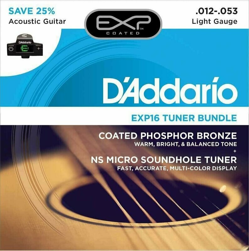D'Addario EXP16CT15 Pack corde + accordatore Micro Soundhole