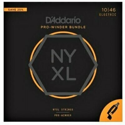 ​D'Addario NYXL1046-PW - Pack corde per elettrica + avvolgicorde ProWinder