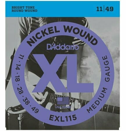 D'Addario EXL115 Set corde per chit elettrica 11-49 Nickel wound