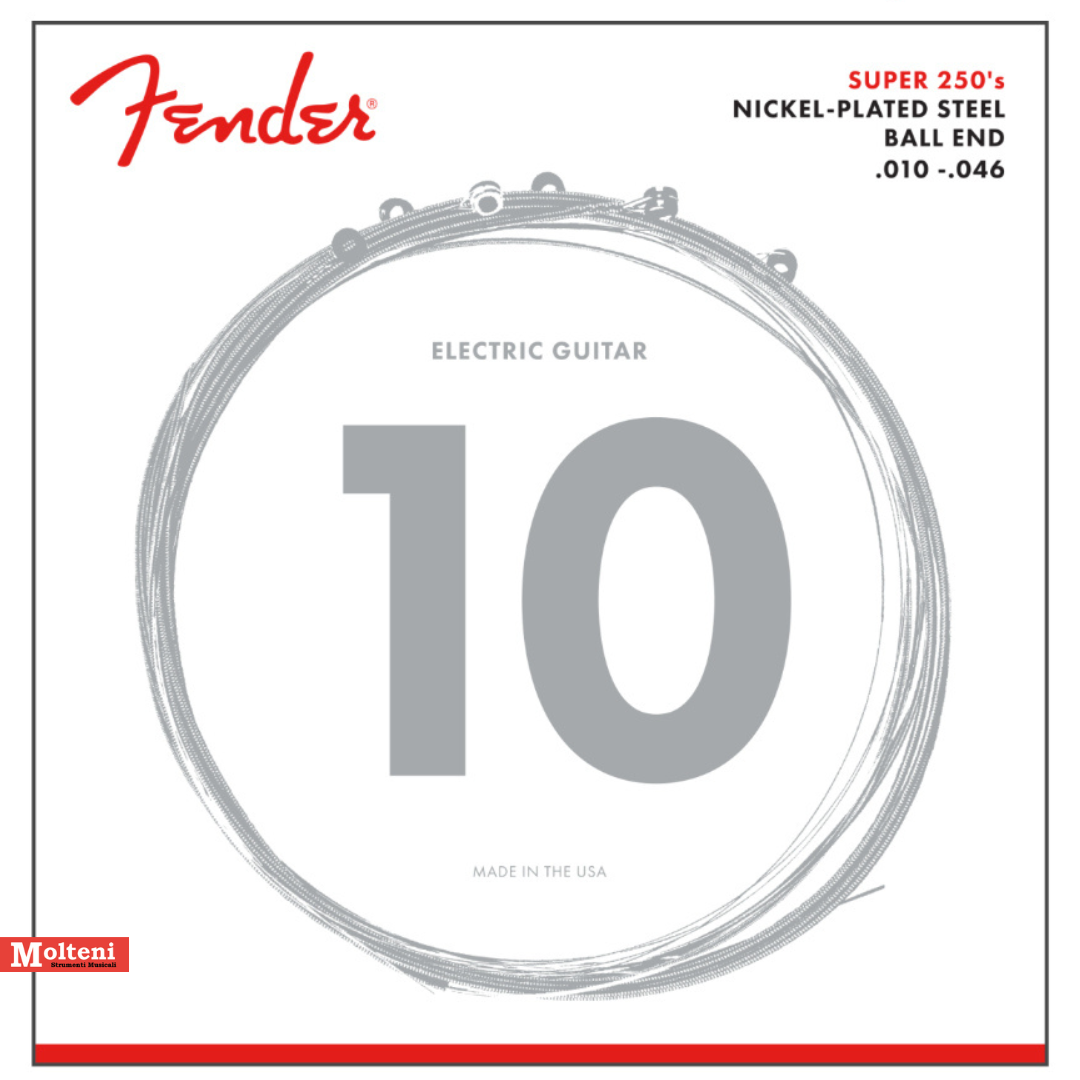 Fender SUPER 250R - Set corde per chitarra elettrica 10-46 NICKEL-PLATED STEEL