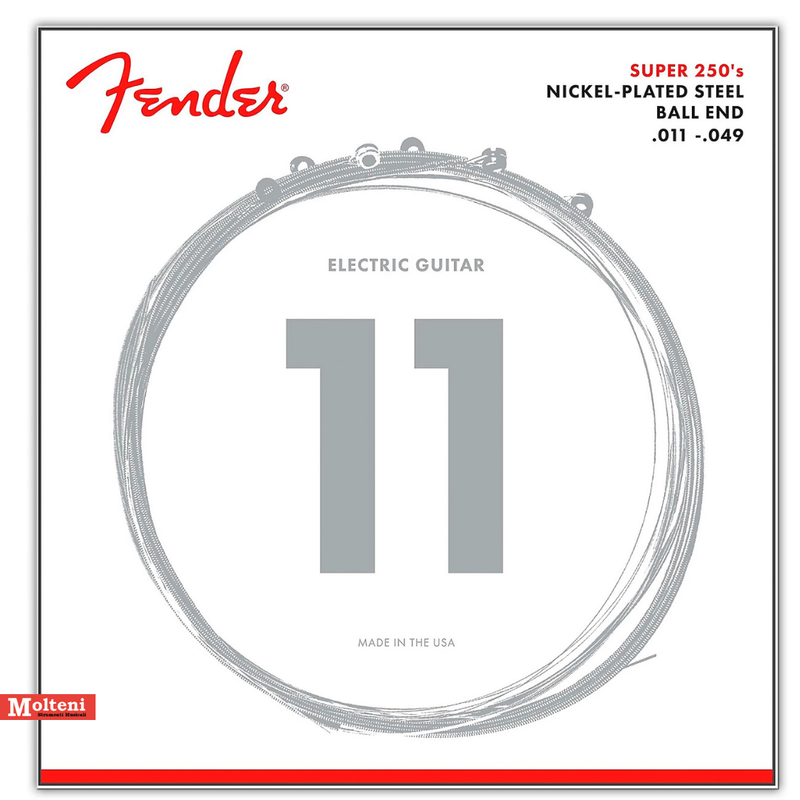 Fender SUPER 250M - Set corde per chitarra elettrica 11-49 NICKEL-PLATED STEEL