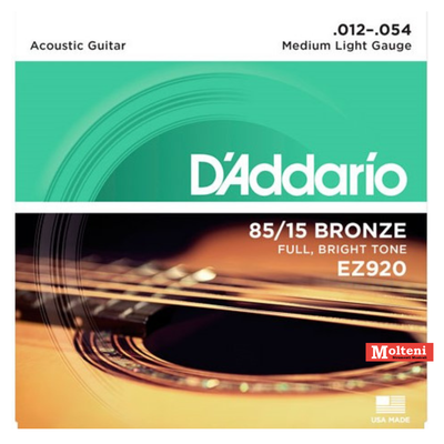 D'Addario EZ920 Set corde chit acustica/folk 12-54 Bronze