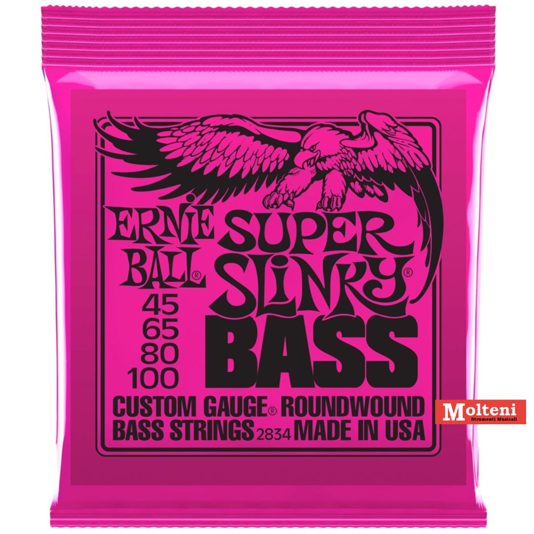 Ernie Ball 2834 - Set 4 corde per basso Nickel wound 45-100