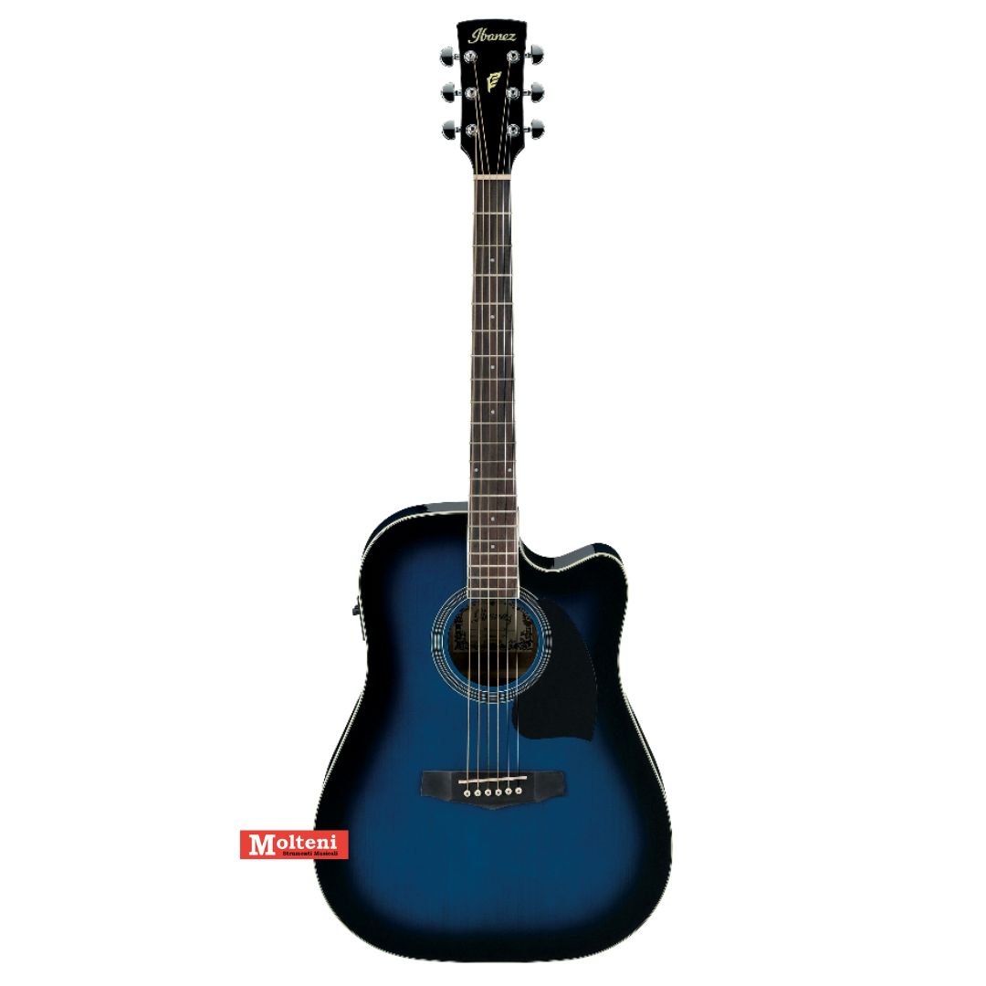 IBANEZ PF15ECE-TBS - Chitarra acustica elettrificata trasparent blue