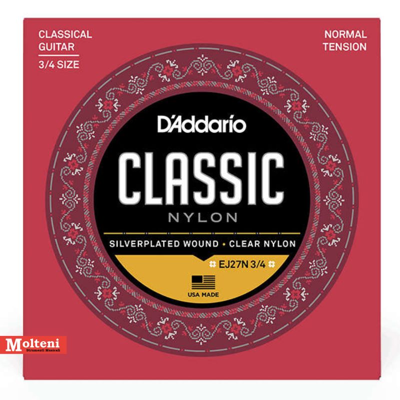 D'Addario EJ27N 3/4 - Set corde per chitarra classica ridotta