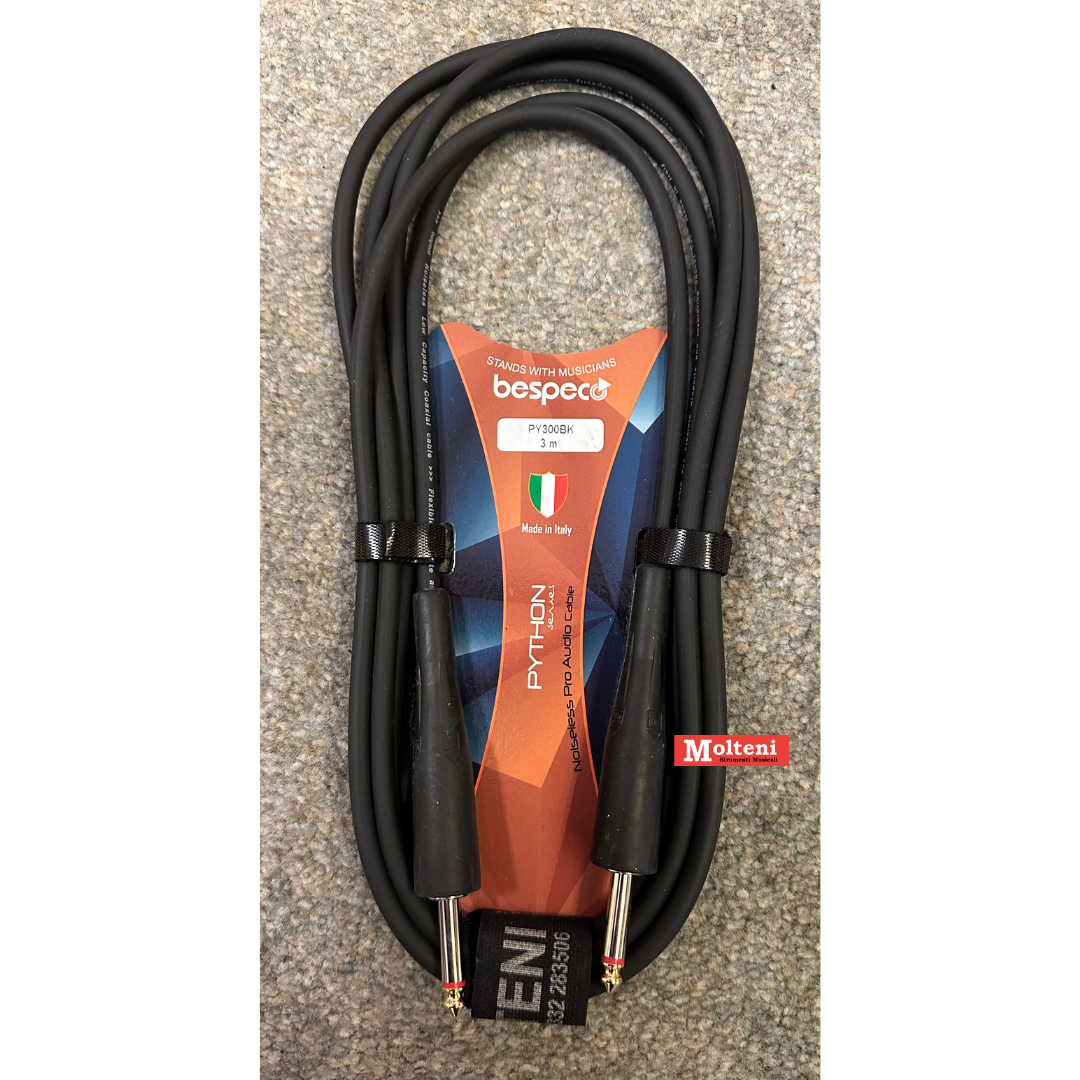 Bespeco PY300 – Cavo jack 6,3 mono – jack 6,3 mono mt. 3 Bespeco PY300 – Cavo jack 6,3 mono – jack 6,3 mono mt. 3