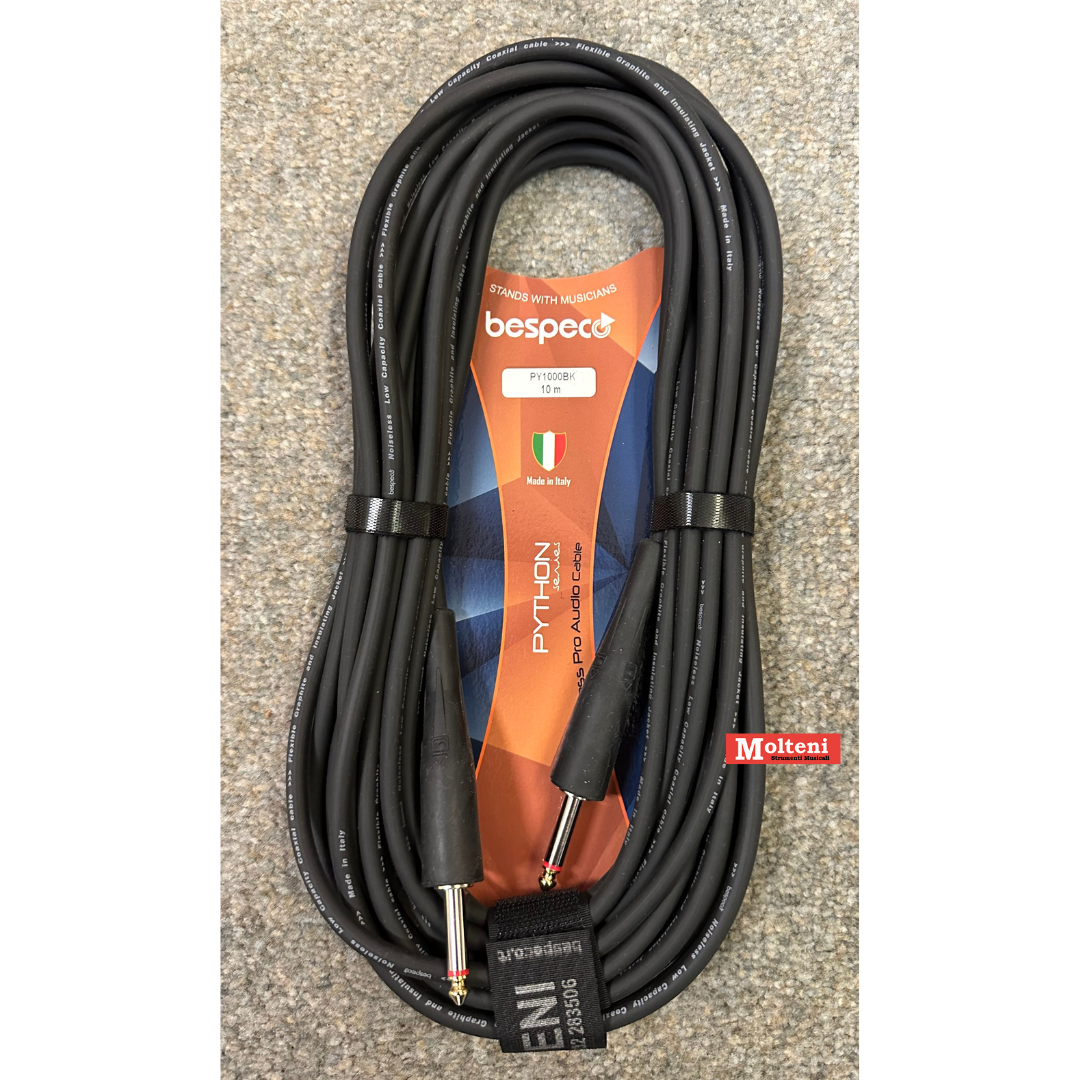 Bespeco PY1000 – Cavo jack 6,3 mono – jack 6,3 mono mt. 10 Bespeco PY1000 – Cavo jack 6,3 mono – jack 6,3 mono mt. 10