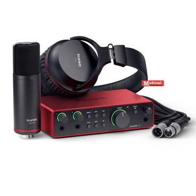 Focusrite Scarlett 2i2 Studio 4th gen – Set scheda audio con microfono e cuffia
