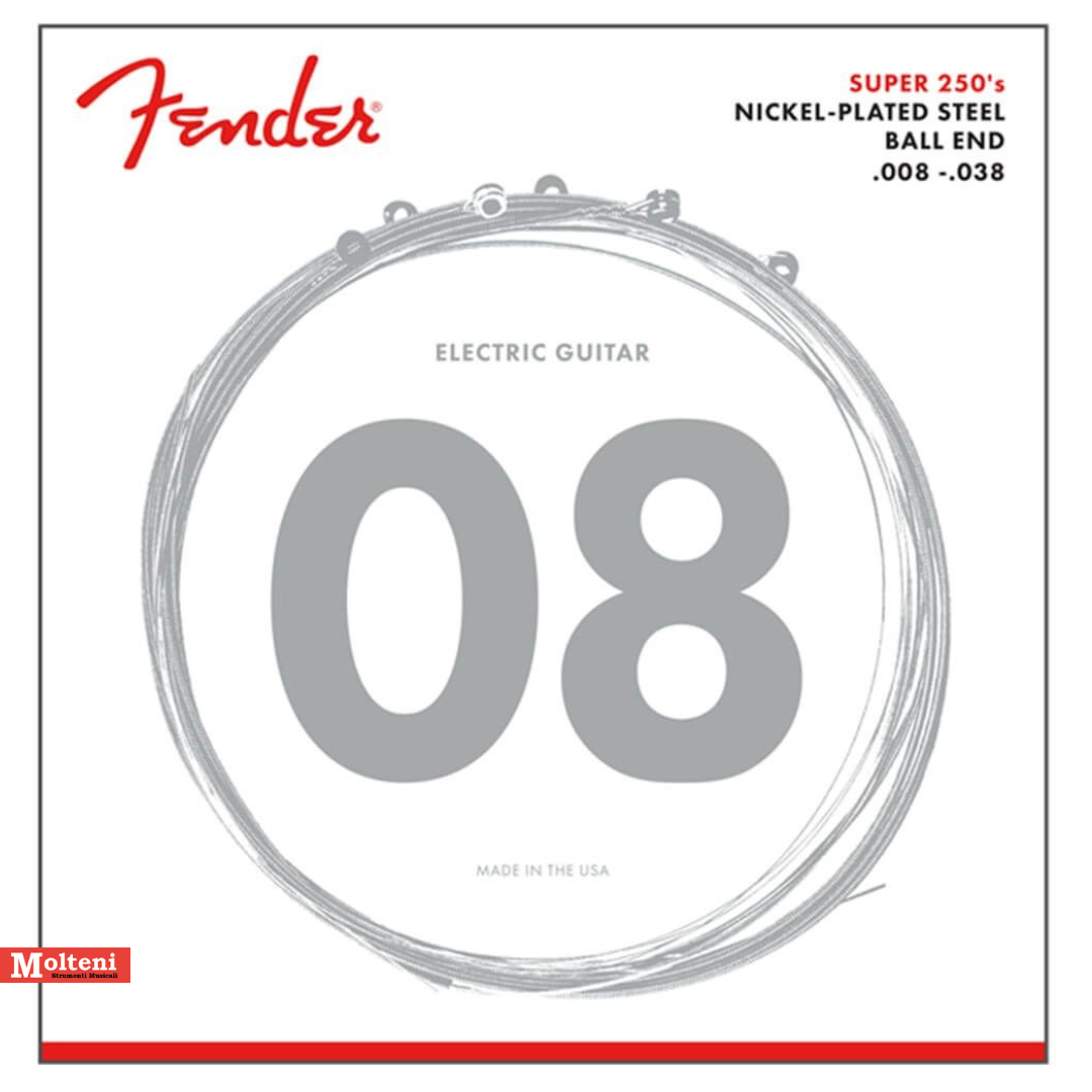 Fender SUPER 250SL - Set corde per chitarra elettrica 08-38 NICKEL-PLATED STEEL
