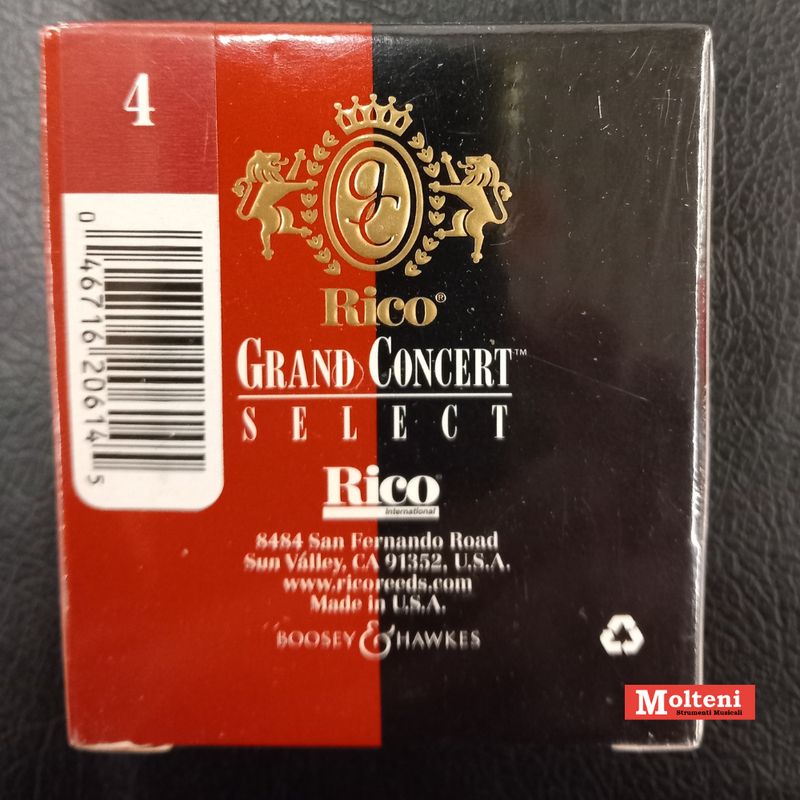 Rico Grand concert Select Thick  per clarinetto Si bemolle Bb Misura 4 - Scatola ance da 10 pezzi