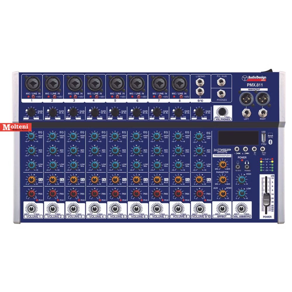 ​Audiodesign Pro PMX.811 Mixer con multieffetto DSP e Bluetooth