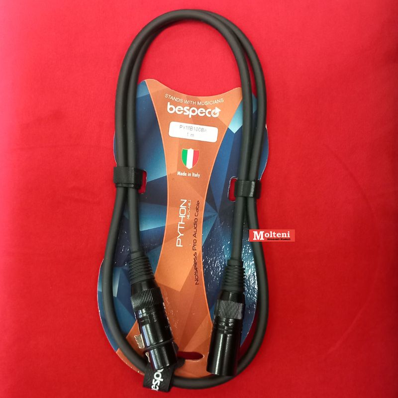 Bespeco PYMB100BK – Cavo XLR-XLR mt. 1 per microfono o cassa amplificata