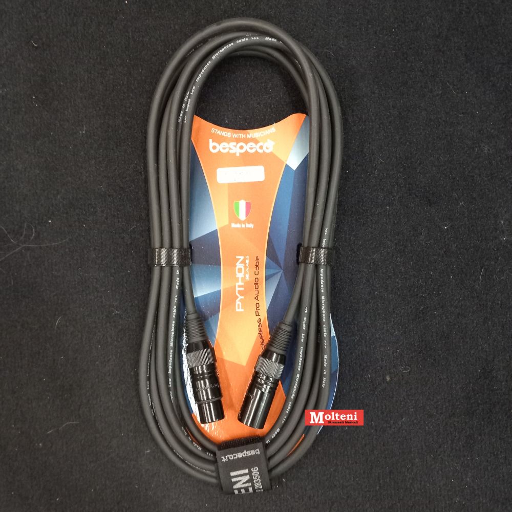 Bespeco PYMB450BK – Cavo XLR-XLR mt. 4,5 per microfono o cassa amplificata