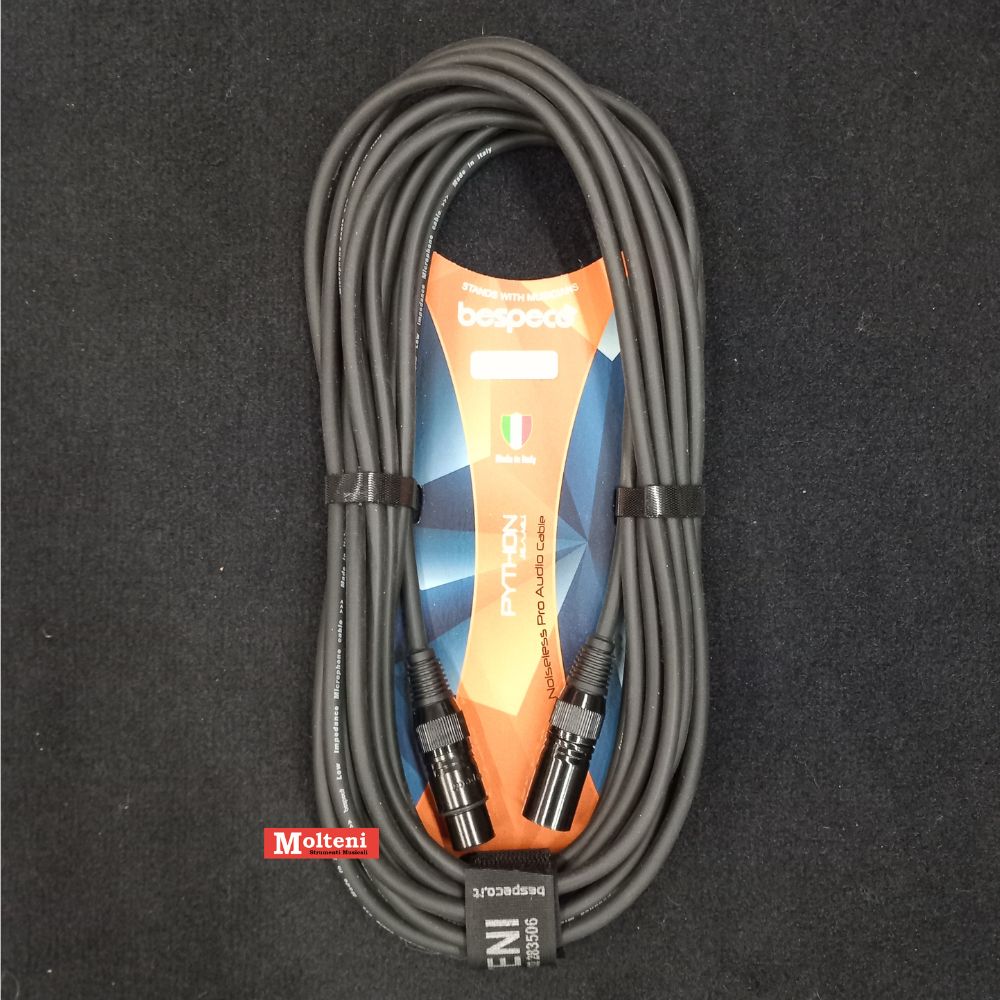 Bespeco PYMB900BK – Cavo XLR-XLR mt. 9 per microfono o cassa amplificata Bespeco PYMB900BK – Cavo XLR-XLR mt. 9 per microfono o cassa amplificata