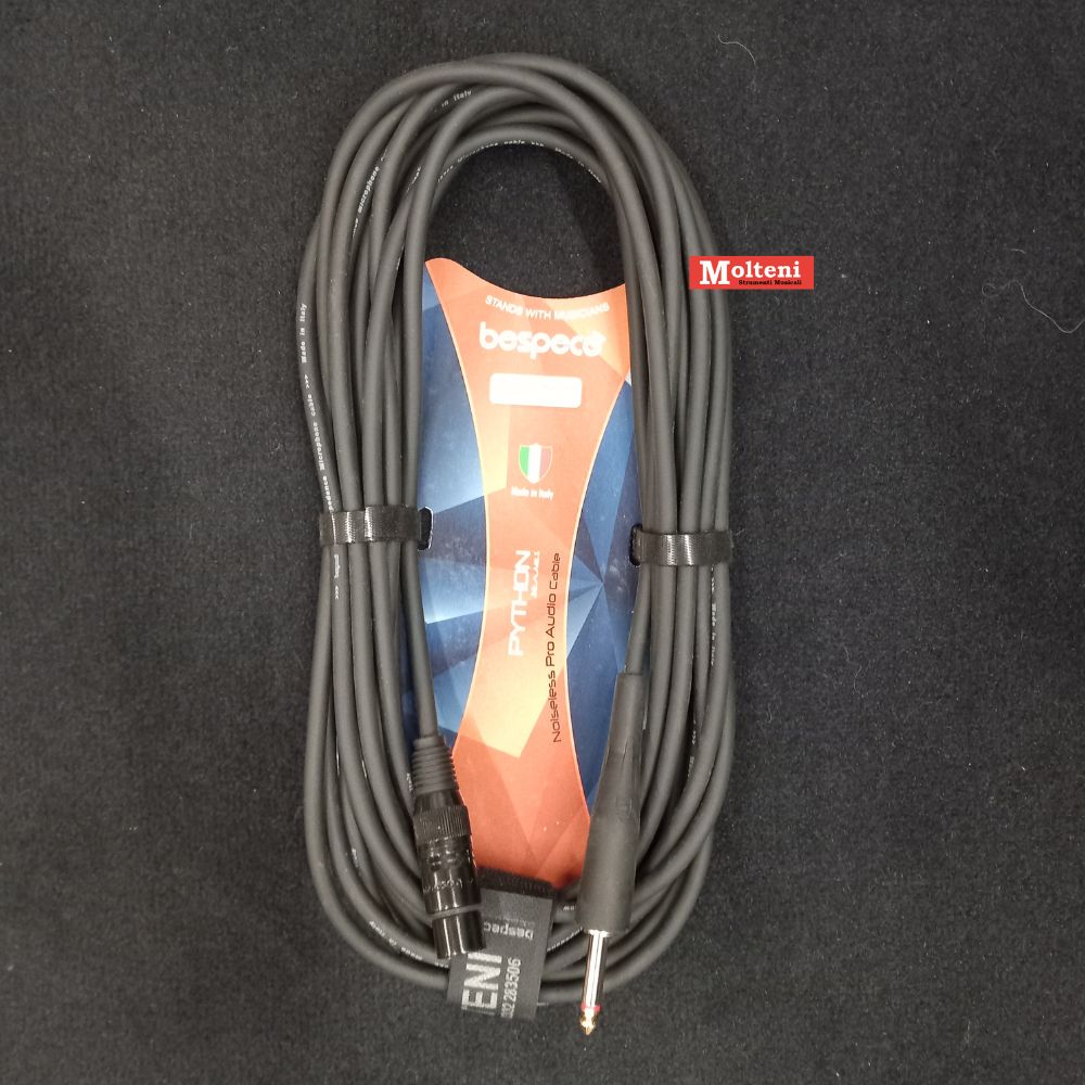 Bespeco PYMA900BK – Cavo XLR-Jack 6,3 mt. 9 per microfono
