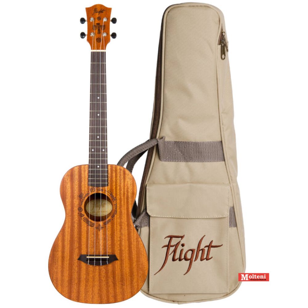 Flight DUB38 CEQ – Ukulele baritono elettrificato con borsa Flight DUB38 CEQ – Ukulele baritono elettrificato con borsa