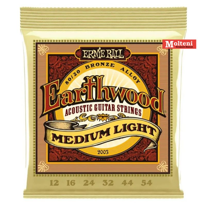 Ernie Ball Earthwood 2003 Set corde chit acustica/folk 12-54 Bronze