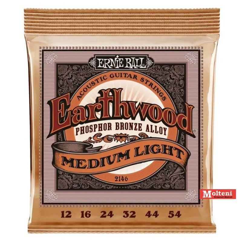 Ernie Ball Earthwood 2146 Set corde chit acustica/folk 12-54 Phosphor Bronze