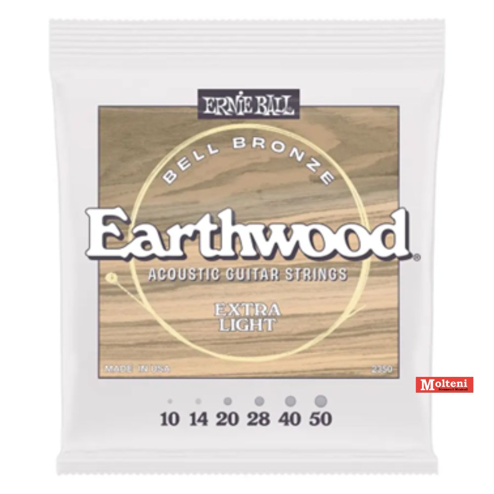 Ernie Ball Earthwood 2350 Set corde per chitarra acustica/folk 10-50 Bell Bronze Ernie Ball Earthwood 2350 Set corde per chitarra acustica/folk 10-50 Bell Bronze