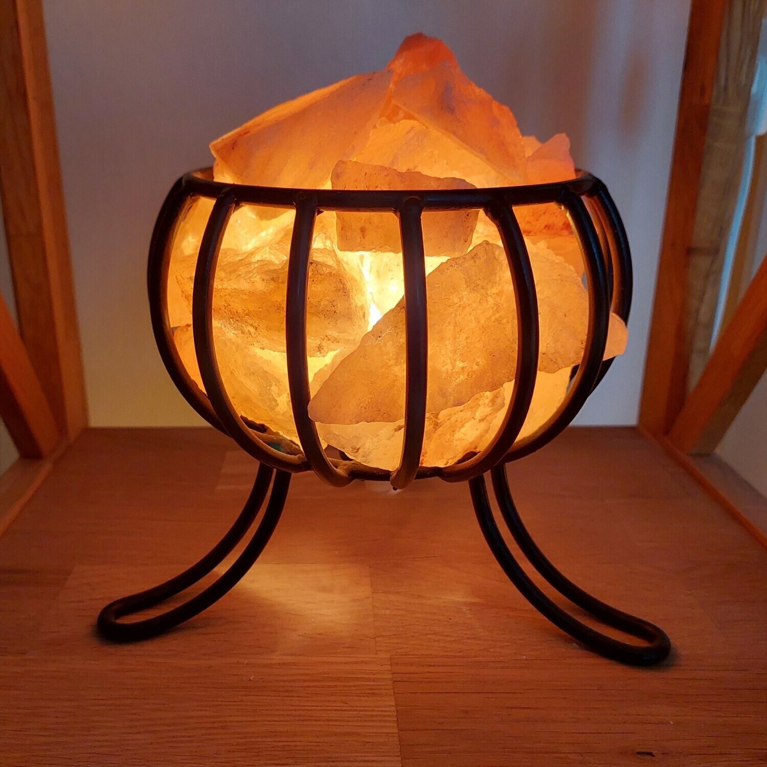 Salzlampe "FEUERKORB" - schwarz