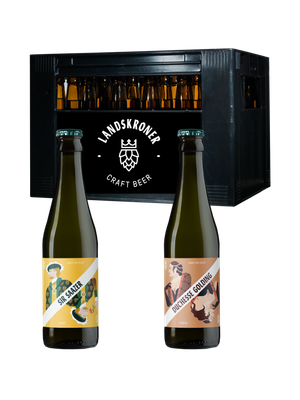 Gemischte Harasse mit zwei Biersorten