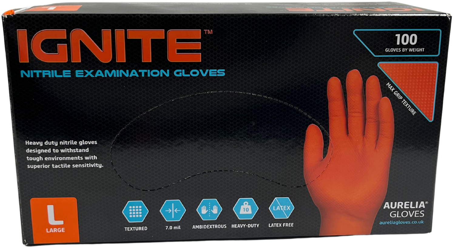 Ignite Orange Grip  Nitrile