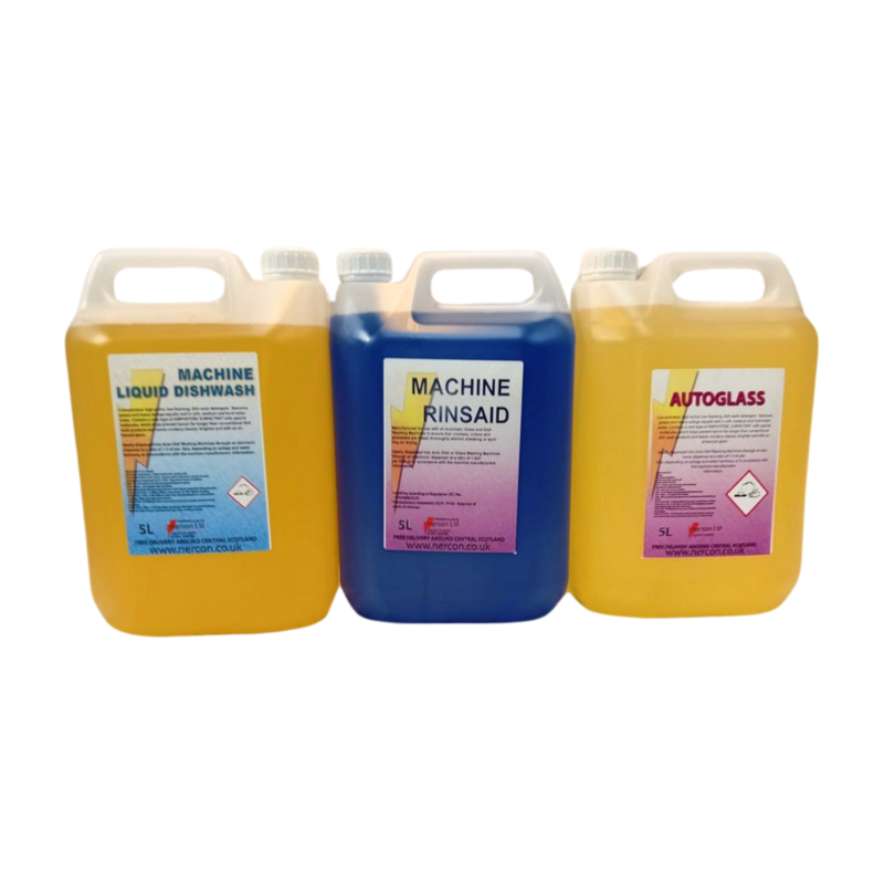 Auto Glass 5Ltr / Machine Liquid 5Ltr or 20Ltr / RinseAid 5Ltr or 20Ltr